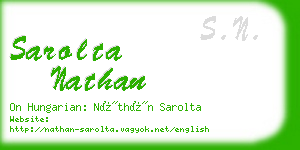 sarolta nathan business card